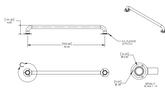 SAFETY RAIL - 900MM - FLANGED
